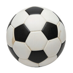 Obraz premium A close-up photograph of a classic soccer ball, isolated on white background.
