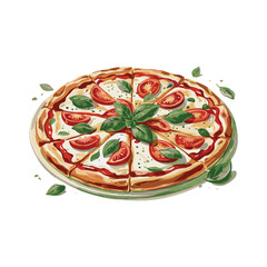 pizza on a white background
