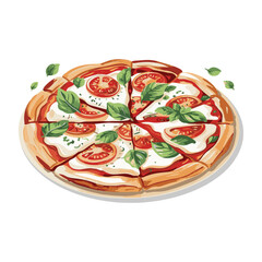 pizza with tomato and cheese