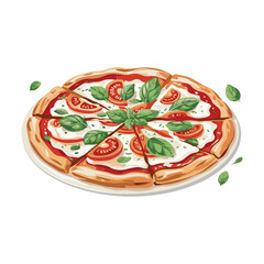 pizza on a white background