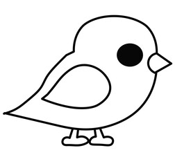 cute bird icon on white background