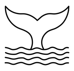 whale tail icon vector art on white background