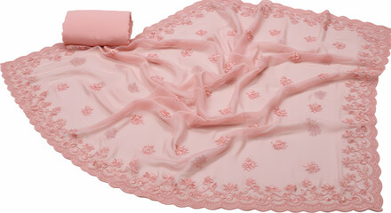Pink Embroidered Chiffon Sari: Elegant Indian Clothing