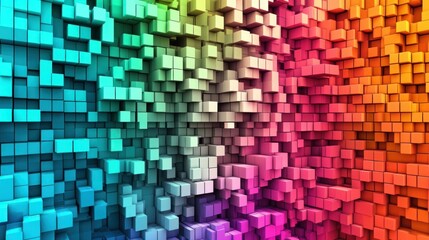Abstract rainbow cubic pattern