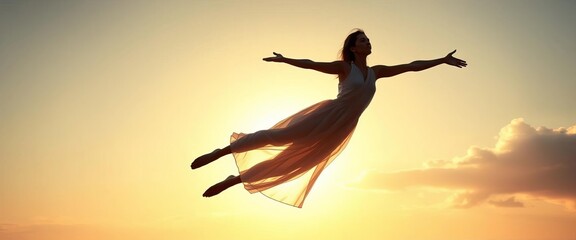 Serene figure stretching, arms extended in a flowing continuous line,  mindfulness,  zen