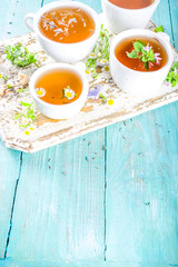 Different herbal tea set