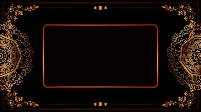 vintage gold frame mandala ornament alpha channel background