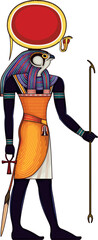 Ra .Egyptian ancient symbol. Isolated figure of ancient egypt deities.Religion icon.Culture.Design element.	