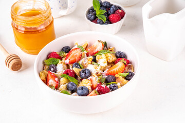 Viral trendy scrambled pancakes with fresh berries