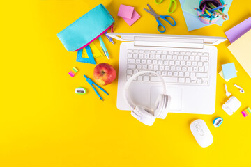 Back to school, online education background