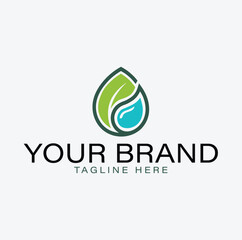 Eco-Friendly Logo Design Combining Leaf and Water Drop