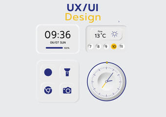 3D Vector illustration of flat style UI or UX design.