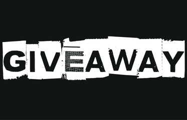 Giveaway Enter to Win Announcement label isolated on white background