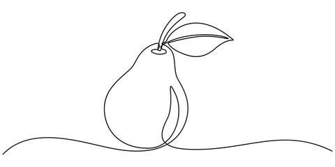 Abstract shaped pear. single line pear icon, Pear minimal vector line illustration. Single lineart drawing illustration, A single line drawing of an pear. Continuous line thanksgiving icon in color