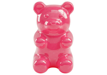 Isolated Pink Gummy Bear Candy