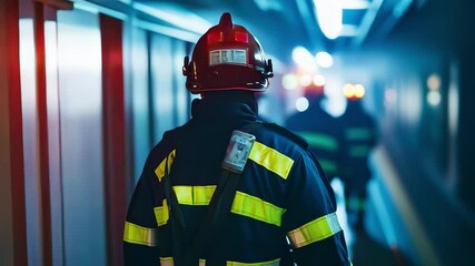 Firefighter Team Going Against the Current to Rescue Scene