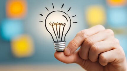 A hand holding a lightbulb symbolizing creativity and innovative ideas.