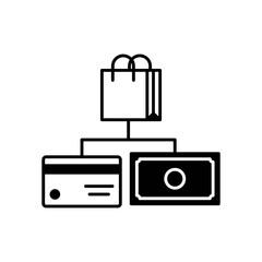 Card and Cash Payment Options Line Icon