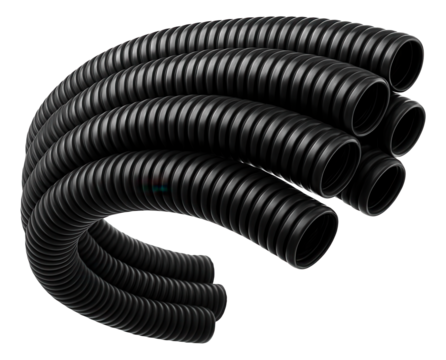 Flexible corrugated polyethylene pipes for under patio areas in homes, ensuring proper drainage and preventing water pooling.