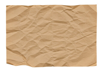 Isolated Crumpled Brown Kraft Paper Texture