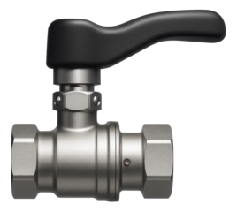 A heat-resistant shut-off valve used in the steam line of a residential sauna.