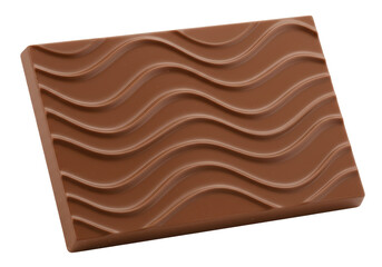 Isolated Milk Chocolate Bar with Wavy Pattern