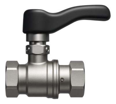 A heat-resistant shut-off valve used in the steam line of a residential sauna.