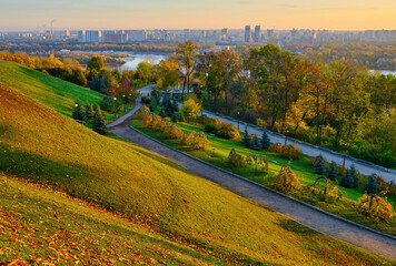 Autumn Sunset in the Park of Eternal Glory, Kyiv