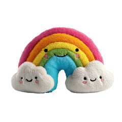 Rainbow plush with clouds on transparent Background