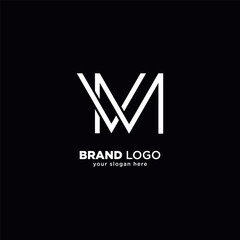 Creative Unique Letter V and M Monogram Logo with White Background.