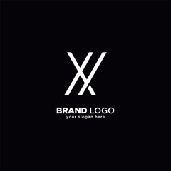 Creative Unique Letter X and Y Monogram Logo with White Background.