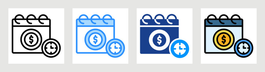 Annual Budget Icon Collection Set Multiple Style