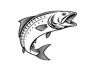 Fototapeta premium Fish logo icon silhouette vector art