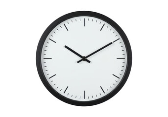 Isolated Simple Modern Wall Clock with Black Frame