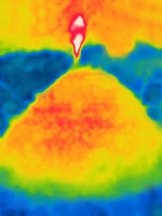 Sand time color abstraction, hourglass. Thermal Impressionism