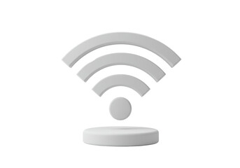 Isolated Wireless Network Icon White and Modern
