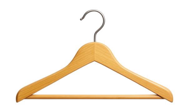Eco-friendly bamboo wooden hanger with a smooth surface, excellent for delicate fabrics in a home dressing room.