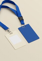 Corporate ID Badge Mockup with Lanyard Attachment