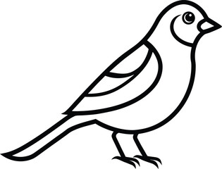 A finch bird line art vector illustration.