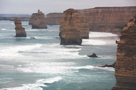 The Twelve Apostles on an overcast day