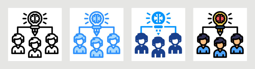 Teamwork Creativity Icon Collection Set Multiple Style