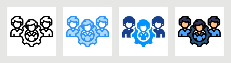 Development Team Icon Collection Set Multiple Style
