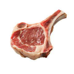 Marinated Raw veal chop. isolated on a white background