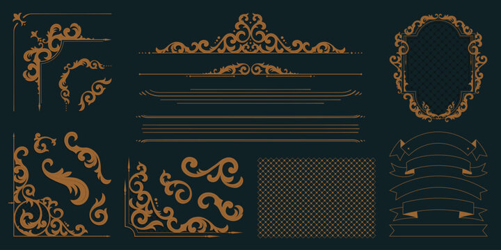 Intricate Baroque Design Element for Decoration Original