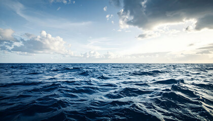Vast Ocean Scene Under a Cloudy Sky