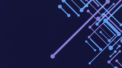 Abstract network of blue and purple lines and dots