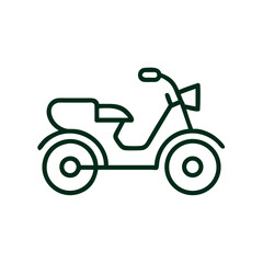 Fototapeta premium Motorcycle line icon in minimalist style on white background 