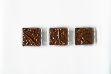Vertical Arrangement of Three Packaged Brownies