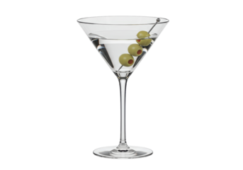 Isolated Martini Glass with Olives Elegant and Classic