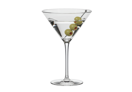 Isolated Martini Glass with Olives Elegant and Classic